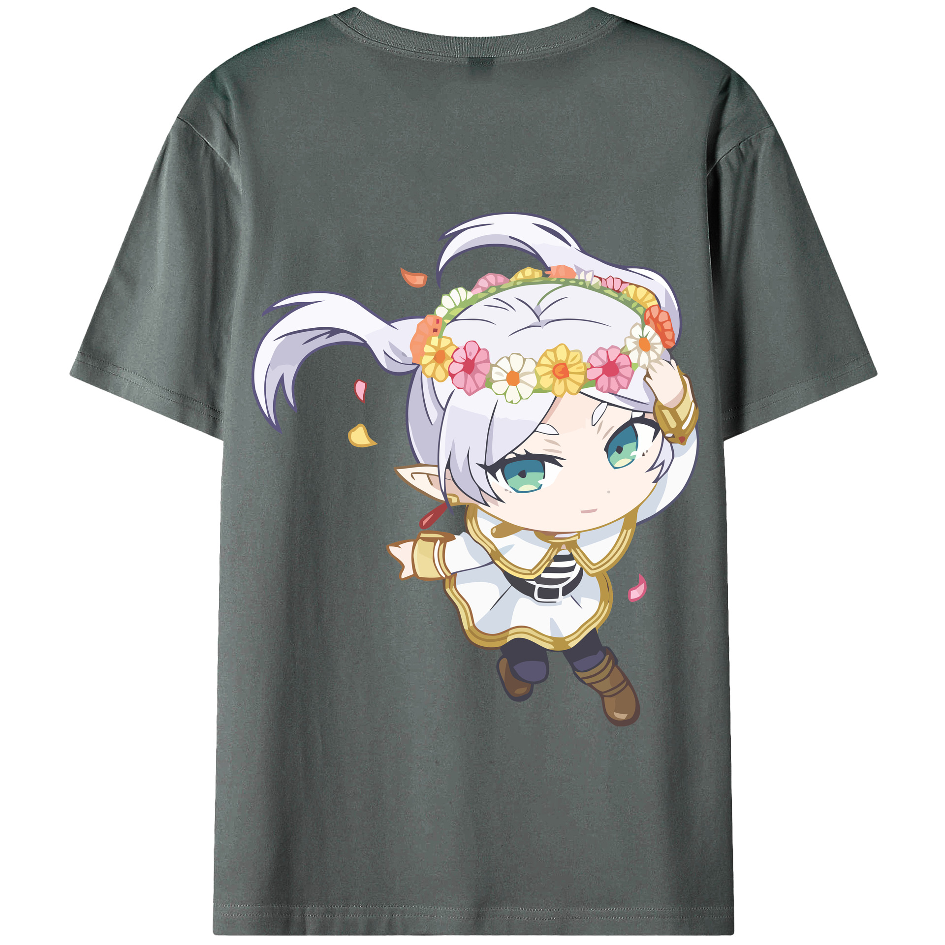 （画像用） 葬送のフリーレン Frieren 綿100％半袖Tシャツ（背面プリント）